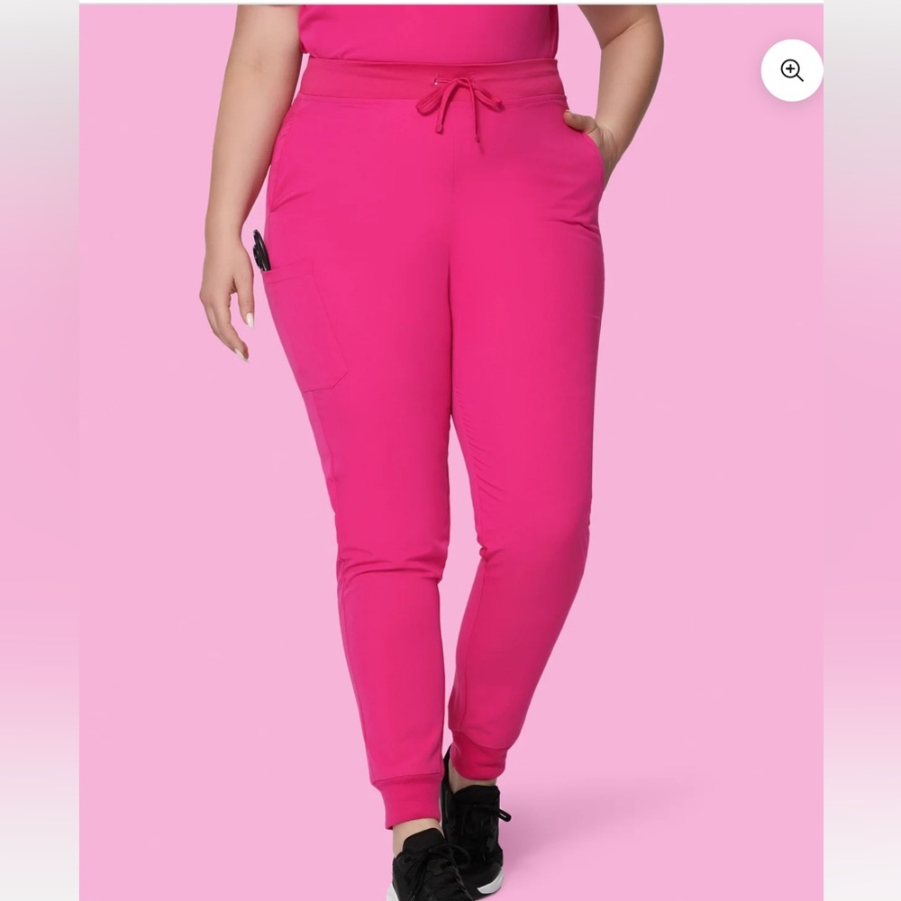 Mandala Scrubs High Waisted Joggers in Azalea (Petite Small)